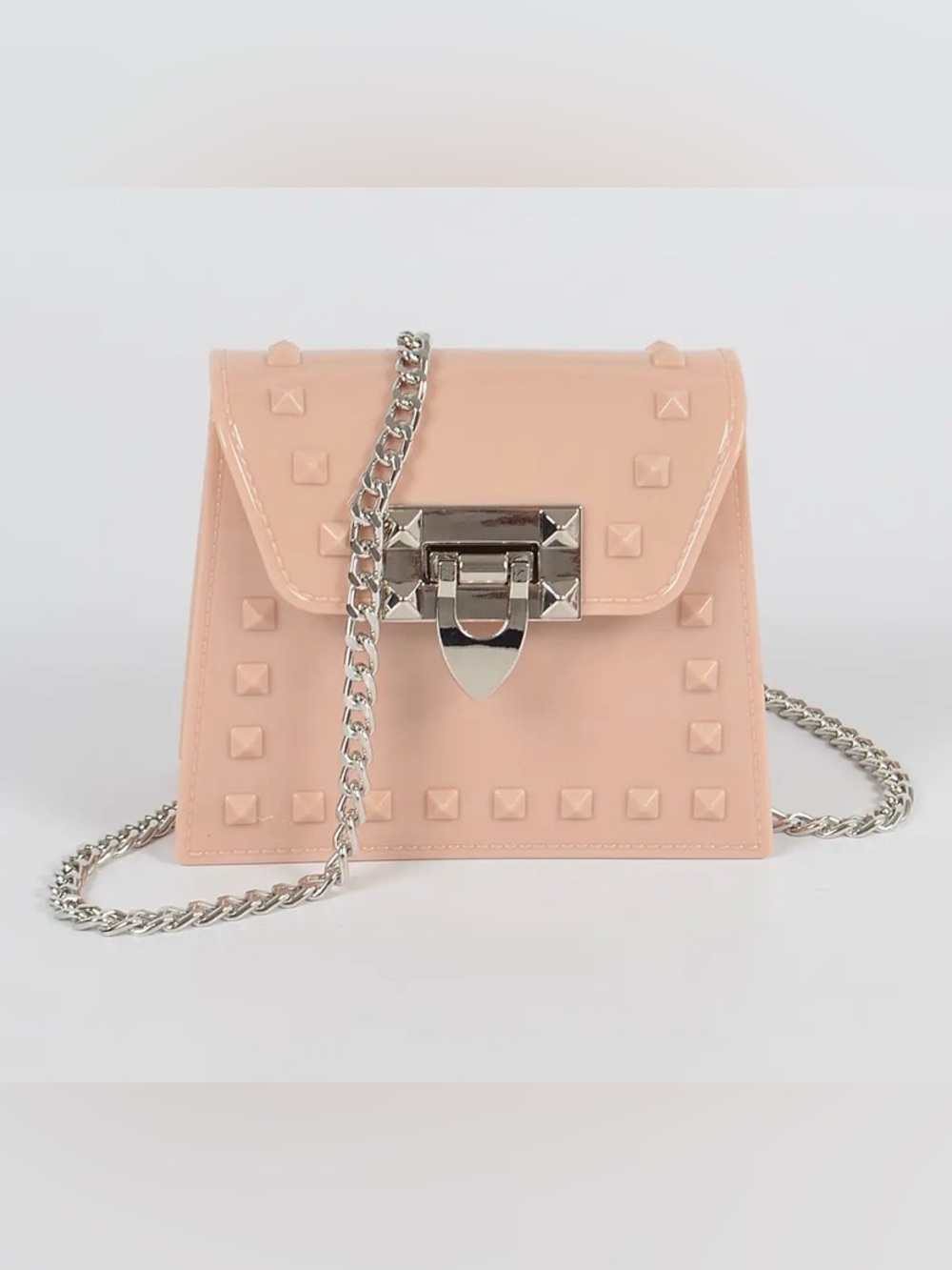 Stud Detail Chain Crossbody Mini Bag